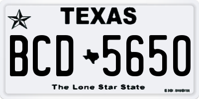TX license plate BCD5650