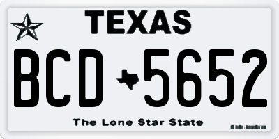 TX license plate BCD5652
