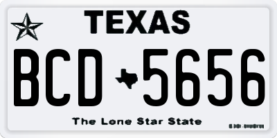 TX license plate BCD5656