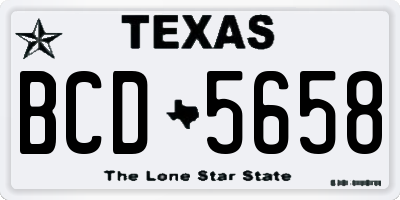 TX license plate BCD5658