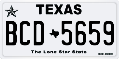 TX license plate BCD5659