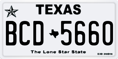 TX license plate BCD5660