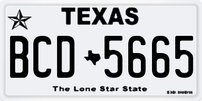 TX license plate BCD5665