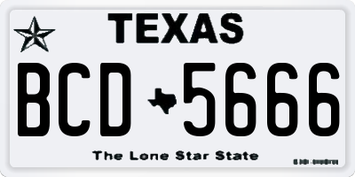 TX license plate BCD5666