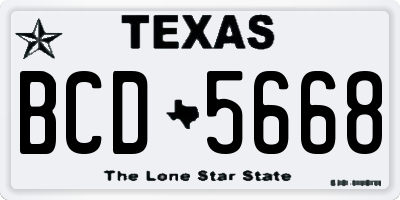 TX license plate BCD5668