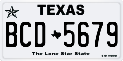 TX license plate BCD5679