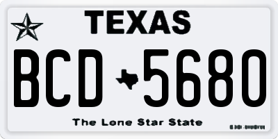 TX license plate BCD5680