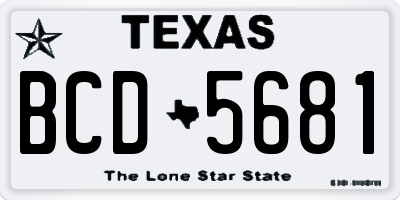 TX license plate BCD5681