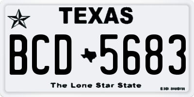 TX license plate BCD5683