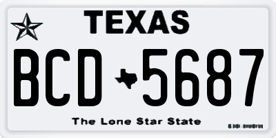 TX license plate BCD5687