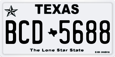 TX license plate BCD5688