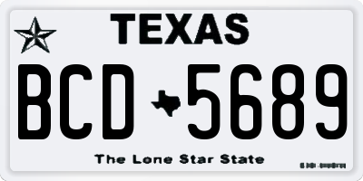 TX license plate BCD5689