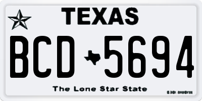 TX license plate BCD5694