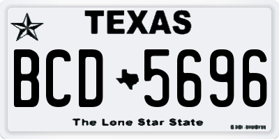 TX license plate BCD5696