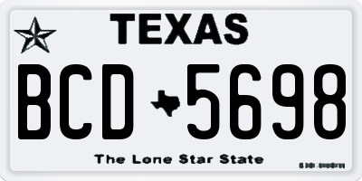 TX license plate BCD5698