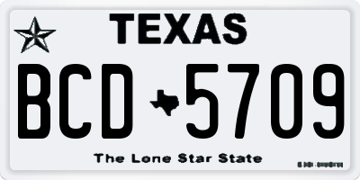 TX license plate BCD5709