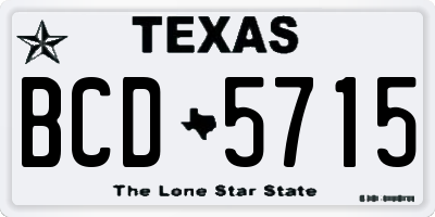TX license plate BCD5715