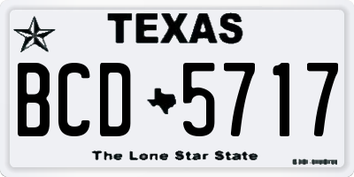 TX license plate BCD5717