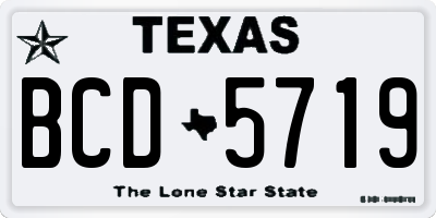 TX license plate BCD5719