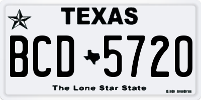 TX license plate BCD5720