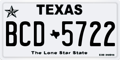 TX license plate BCD5722