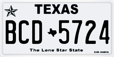 TX license plate BCD5724
