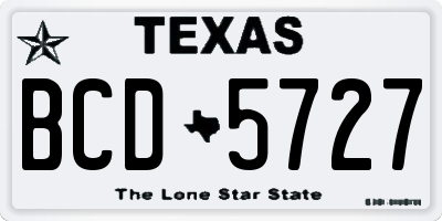 TX license plate BCD5727