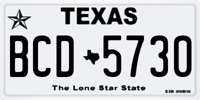 TX license plate BCD5730