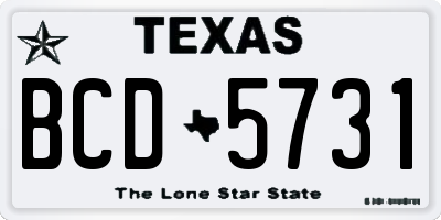 TX license plate BCD5731