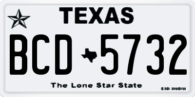 TX license plate BCD5732