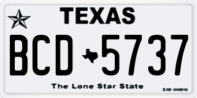 TX license plate BCD5737