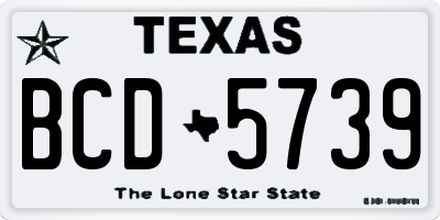 TX license plate BCD5739