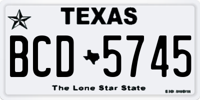 TX license plate BCD5745