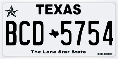 TX license plate BCD5754