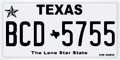 TX license plate BCD5755