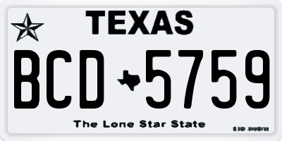 TX license plate BCD5759