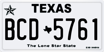TX license plate BCD5761