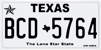 TX license plate BCD5764