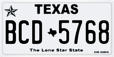 TX license plate BCD5768