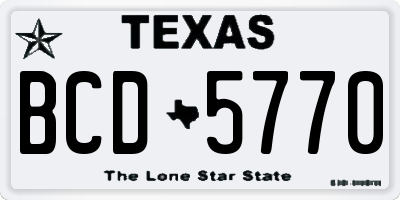 TX license plate BCD5770