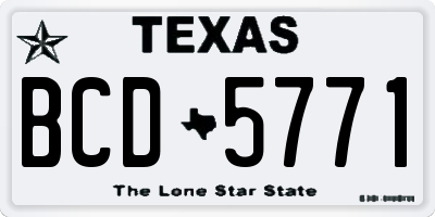 TX license plate BCD5771