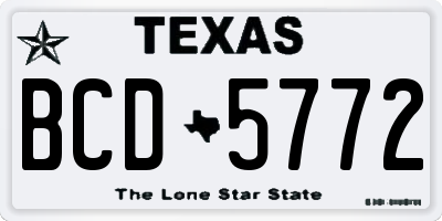 TX license plate BCD5772