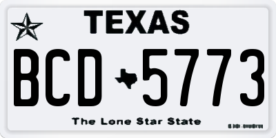 TX license plate BCD5773
