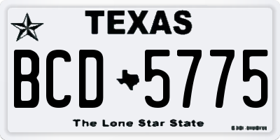 TX license plate BCD5775