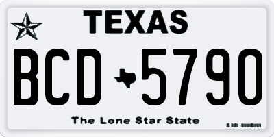 TX license plate BCD5790