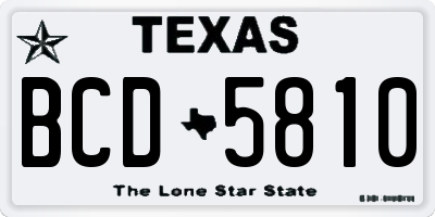 TX license plate BCD5810