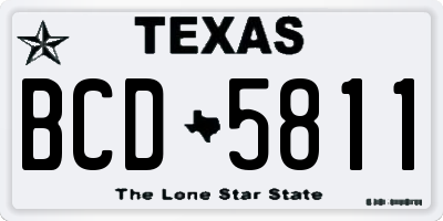 TX license plate BCD5811