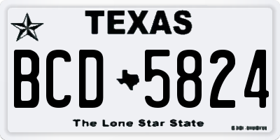 TX license plate BCD5824