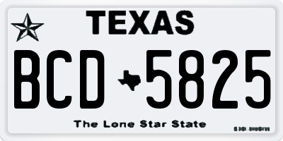 TX license plate BCD5825