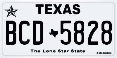 TX license plate BCD5828